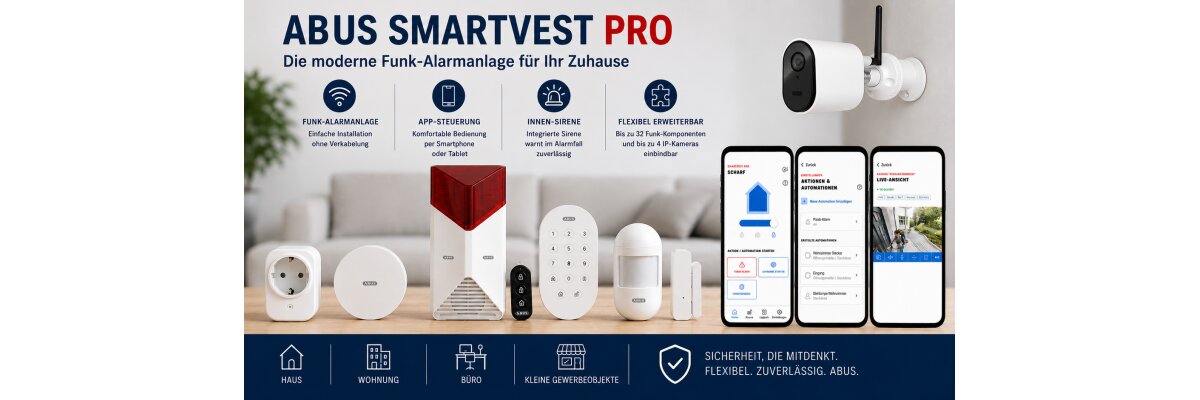 ABUS Smartvest Pro: moderne Funk-Alarmanlage für Haus, Wohnung und Büro - ABUS Smartvest Pro Funk-Alarmanlage | FirstMall