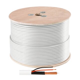 ABUS Video Kombi Kabel 50 m RG59 mit Stromleitung 2x0,75 mm² für Analog Überwachung KA9002