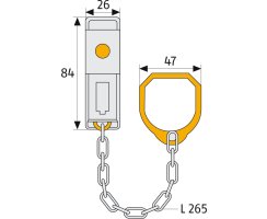 ABUS SK99 Abschließbare Türkette mit Ring für Türgriff SK 99 Türgriffkette