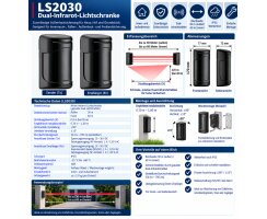 ABUS Dual Infrarot Lichtschranke 30 m außen 60 m innen IP55 LS2030