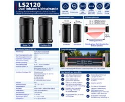 ABUS LS2120 IR-Lichtschranke 120m für Innen und Außen Alarm Anlage