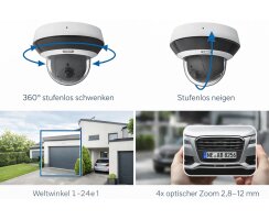 ABUS 2MPx IP PoE WLAN PTZ Dome Überwachungskamera...