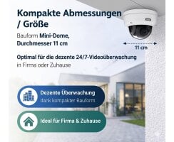 ABUS 8MPx 4K IP PoE Mini Dome Überwachungskamera TVIP48511 KI-Erkennung