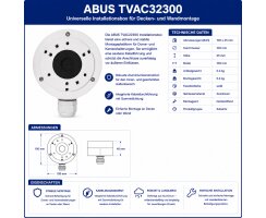 ABUS Installationsbox Mini Tube Aluminium weiß für IP- und Analog-Kameras TVAC32300