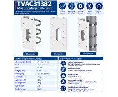 ABUS Masthalter für IPCS64531 ANPR Kamera 67-127 mm weiß TVAC31382