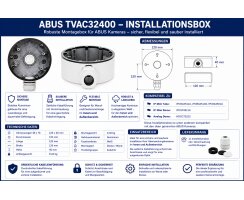 ABUS Installationsbox Mini Dome Aluminium weiß für geschützte Kameraverkabelung TVAC32400