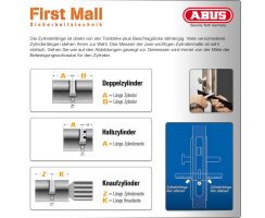 ABUS EC550 Doppelzylinder mit Wendeschlüssel Not- Gefahrenfunktion 30/100mm Gleichschließend