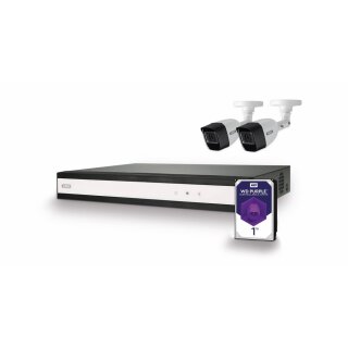 ABUS TVVR33622T Komplett-Set  Hybrid-Videorekorder 2 analoge Mini Kameras B-Ware