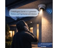 ABUS IP Kugeldome Kamera 4MPx 2.8mm Audio Blitzlicht Alarm PoE KI IPCA54572A