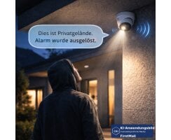 ABUS IP Kugeldome Kamera 4MPx 2.8mm Audio Blitzlicht Alarm PoE KI IPCA54572A