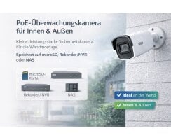 ABUS 8MPx 4K IP PoE Mini Tube Überwachungskamera TVIP68511 KI-Nachtsicht B-Ware