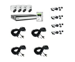 ABUS TVVR33843D Komplett-Set 4 Mini Dome Kameras Hybrid...