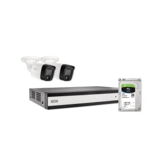 ABUS TVVR33623T Komplett-Set mit 2 Mini Tube Kameras + Hybrid Rekorder 1TB