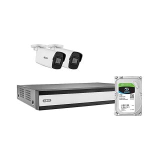 ABUS TVVR36423T Kamera Komplettset 2x Tube + Rekorder 1TB – PoE Überwachungssystem Außen