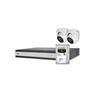 ABUS TVVR33623D Komplett-Set mit 2 Mini Dome Kameras + Hybrid Rekorder 1TB