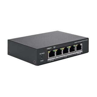ABUS 4-Port PoE Gigabit Switch | Netzwerktechnik für IP-Kameras, 60W PoE