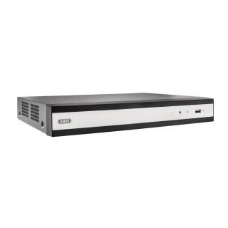 ABUS TVVR36302 | 4-Kanal IP NVR 4K (8MP) bis 16TB (3,5" HDD optional), H.265+, Person/Fahrzeug, Multi-View, lüfterlos 1U, App-Push