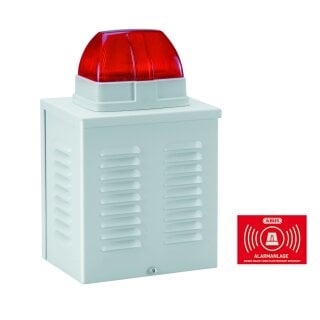 ABUS Sirenen-Attrappe SG3210 Alarmanlagen-Dummy + Warnaufkleber Alarm AU1423 B-Ware