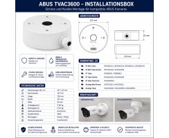 ABUS Installationsbox Tube Dome Aluminium weiß für geschützte Kameraverkabelung TVAC32600 B-Ware
