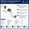 ABUS Strom Verlängerungskabel 3 m DC 3,5 x 1,35 mm für Smart Security Kameras TVAC47030