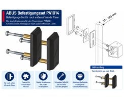 ABUS PA1014 Befestigungsset für PR1400 schwarz 38-120 mm