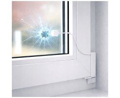 ABUS FU7300W Glasbruchmelder weiß – potenzialfrei, passiv, 2m Radius, Piezo Sensor