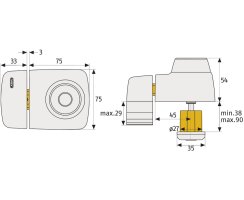 ABUS 7525 S silbern T&uuml;r-Zusatzschloss f&uuml;r Eingangst&uuml;ren mit schmalen Rahmenprofilen Dornma&szlig; 45 mm