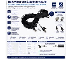 ABUS 30 m Video Kombi Kabel BNC DC Anschlusskabel...