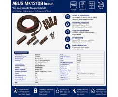 ABUS Ein Aufbau Öffnungsmelder VdS C Magnetkontakt braun IP68 für Alarmanlagen MK1310B
