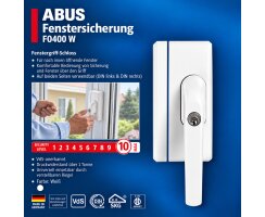 ABUS FO 400N weiß Stabiles Fenster-Zusatzschloss FO400N W EK AL0125