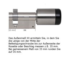 ABUS Seccor CodeLoxx Proximity Halbzylinder Protokoll Länge A:35/I:10 mm