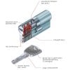 ABUS T&uuml;rzylinder XP20S gleichschlie&szlig;end Not Gefahrenfunktion 40/40 mm Wendeschl&uuml;ssel