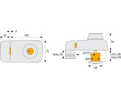 ABUS 7025 W EK Tür Zusatzschloss weiss Gleichschließend Außenzylinder VdS KV356