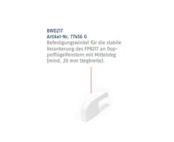 ABUS BWD217 Befestigungswinkel Mittelsteg für FPR217 Fenster-Panzerriegel