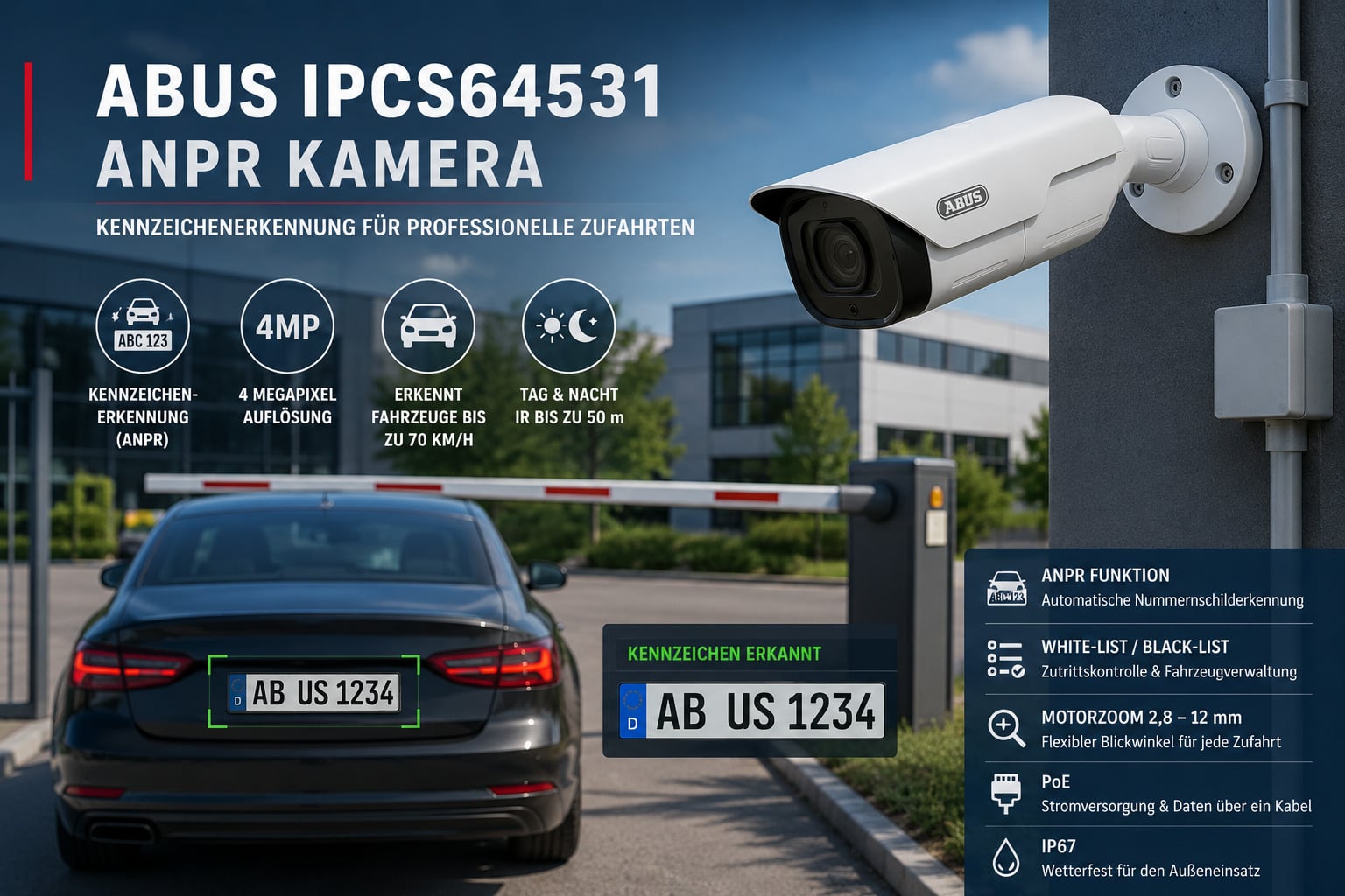 ABUS IPCS64531 Kamera mit Kennzeichenerkennung