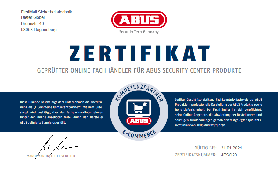 ABUS Security-Center E-Commerce Kompetenzpartner